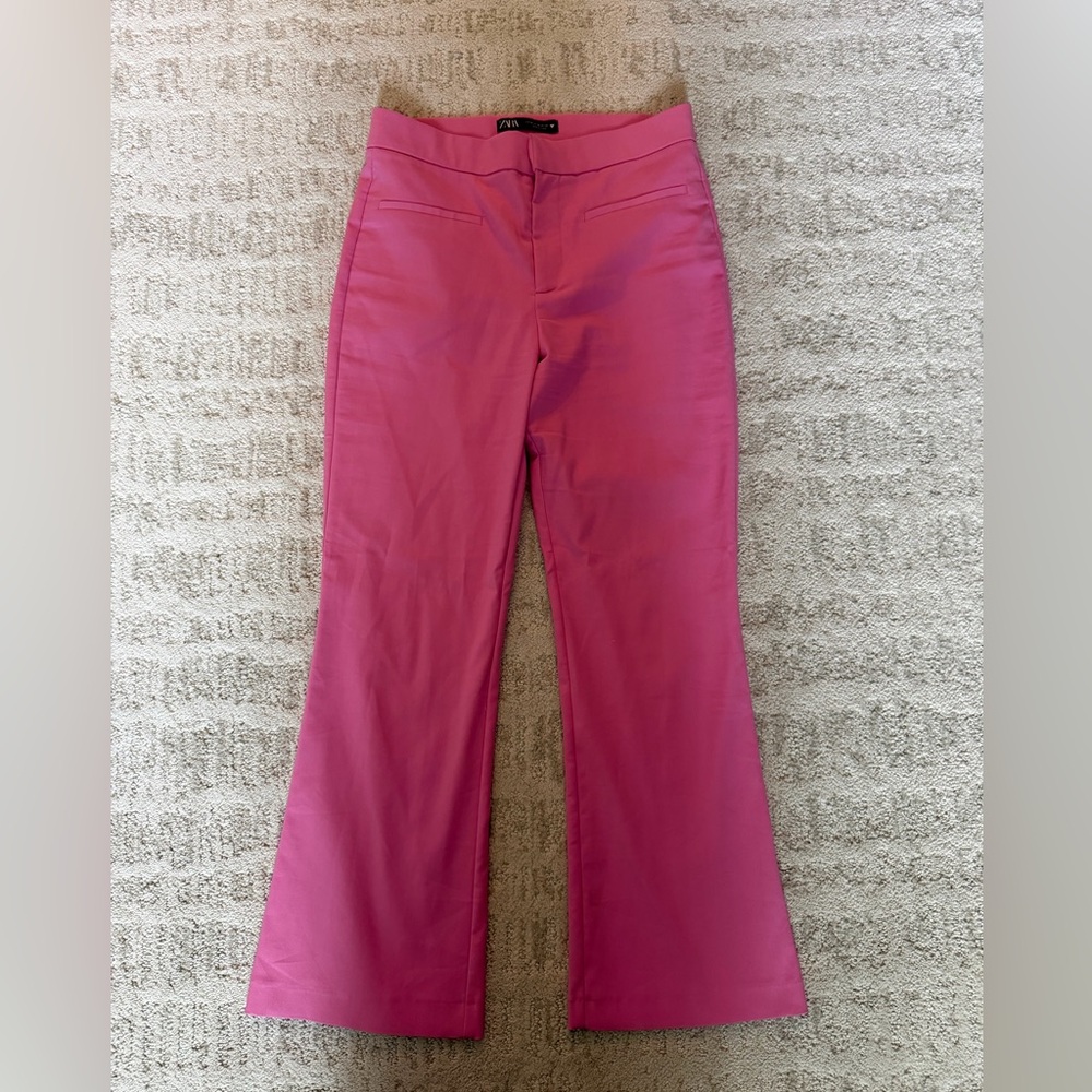 Zara Pink Tailored Flare Pants